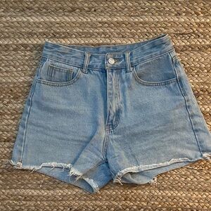Light Wash Midi-Length Jean Jorts
